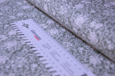 Baumwolle Blümchen moosgrün